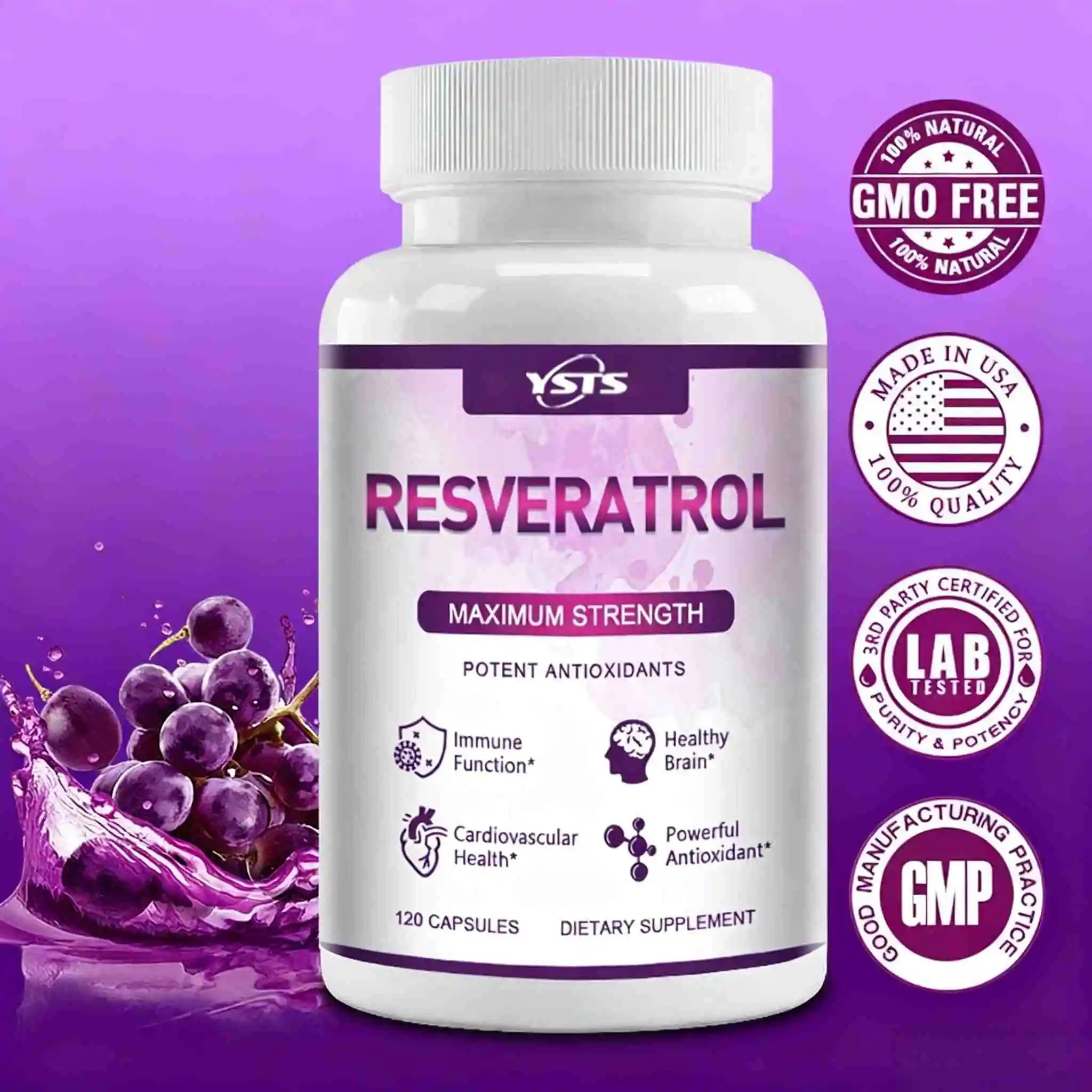 Resveratrol Capsule Anti Aging - Resveratrol-capsules - Ondersteunt de hersenen- en