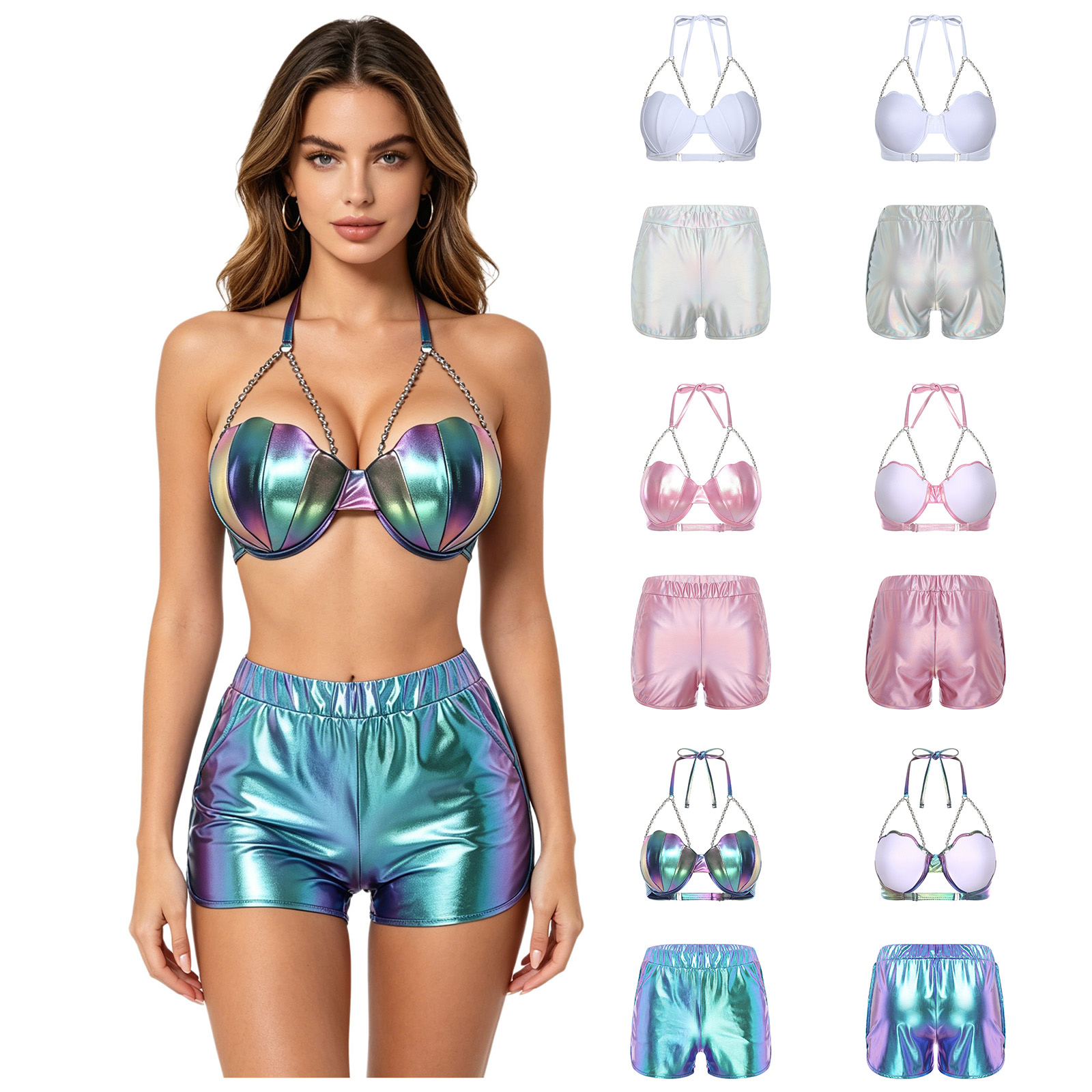 Dames metallic glanzende badmo - Fitness & Nutrition Lab Zapopan recensie en prijs
